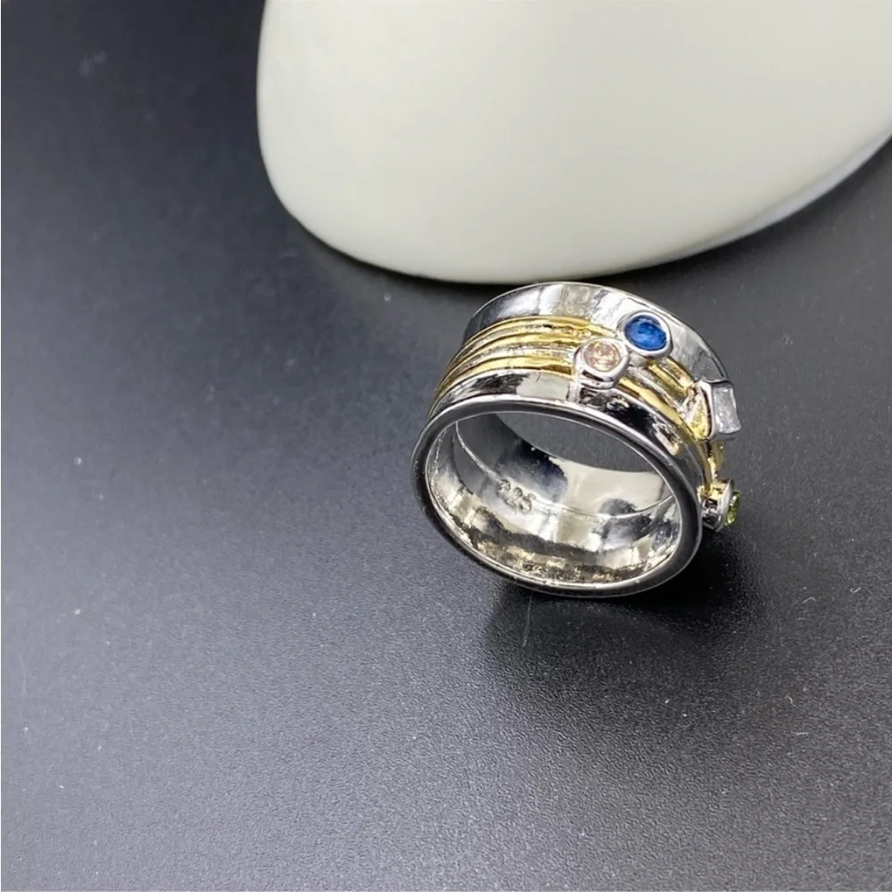 Silver Art Deco Gemstone Ring